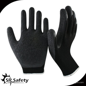 SRSAFETY 10G Gants industriels en latex noir tricotés